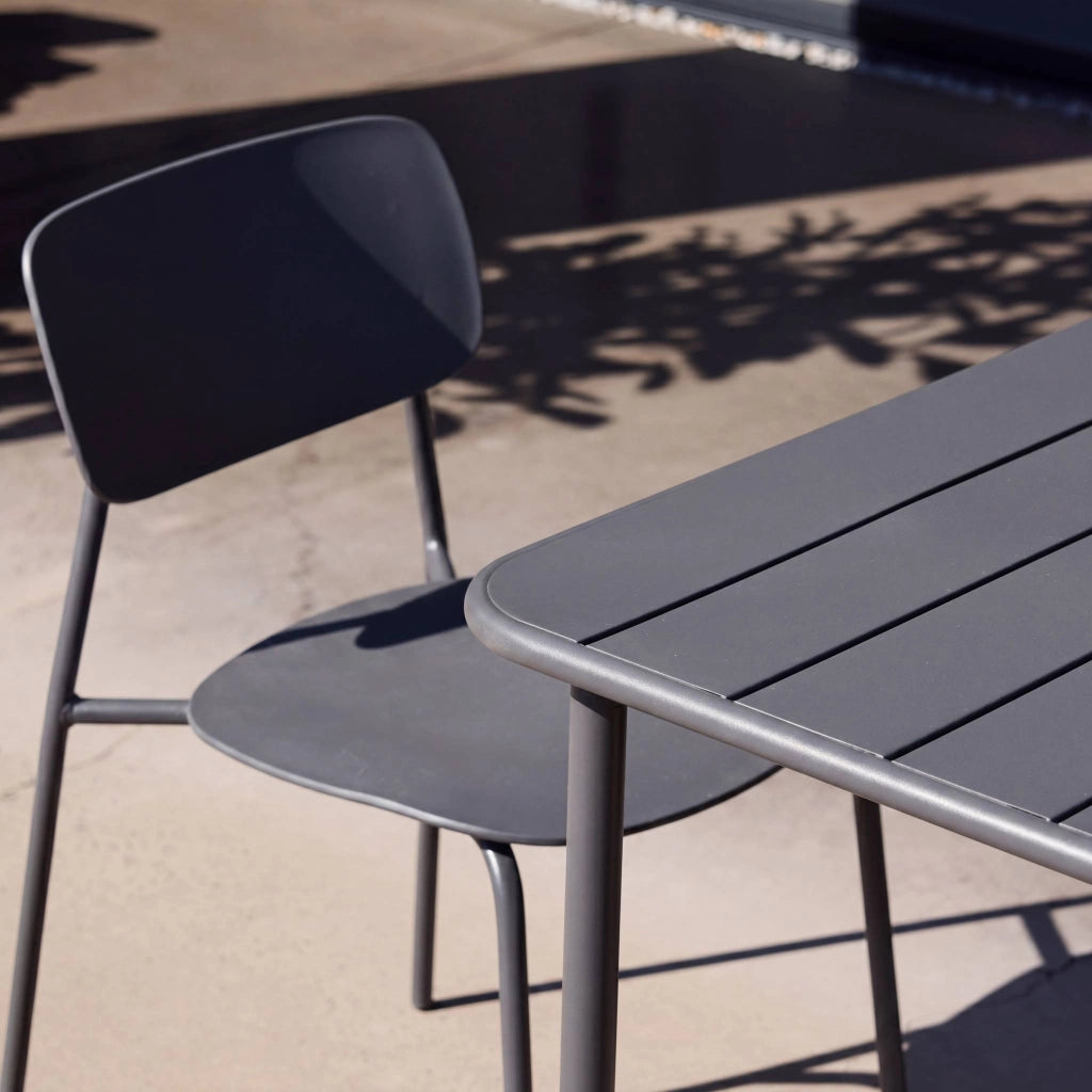 Set tavolo da giardino in metallo con 2 sedie, antracite