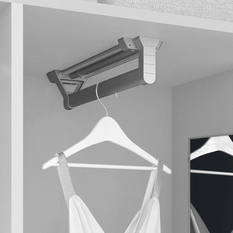 Portapantaloni estraibile, Destro, Acciaio e Tecnoplastica, Verniciato alluminio