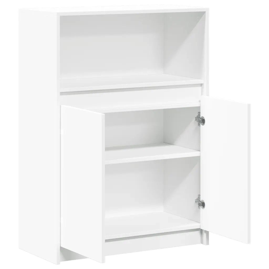 Credenza con LED Bianca 72x34x100 cm in Legno Multistrato 852159