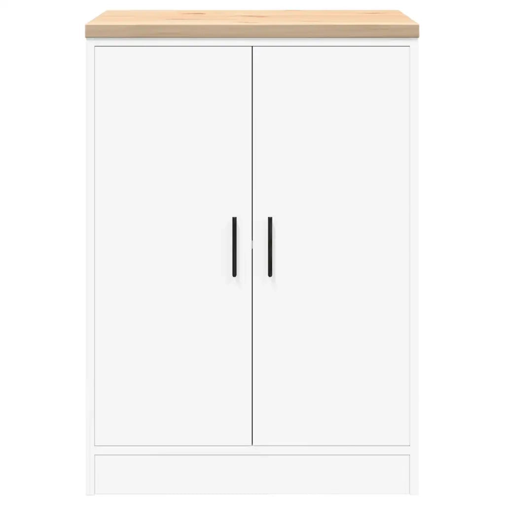 Armadietto da Garage Bianco 60x51x85 cm Legno Massello di Pino CFW4800652