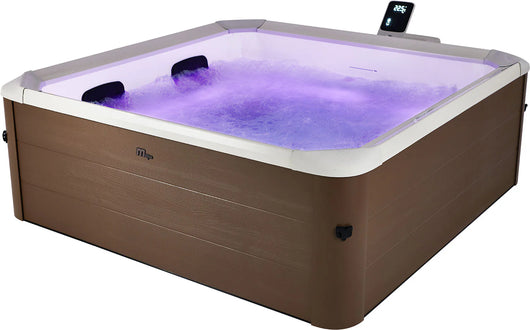 Vasca Idromassaggio Spa Oslo Amber Aero Plus Smart con Wifi per 6 Persone 180x180x65 cm in Materiale Plastico Effetto