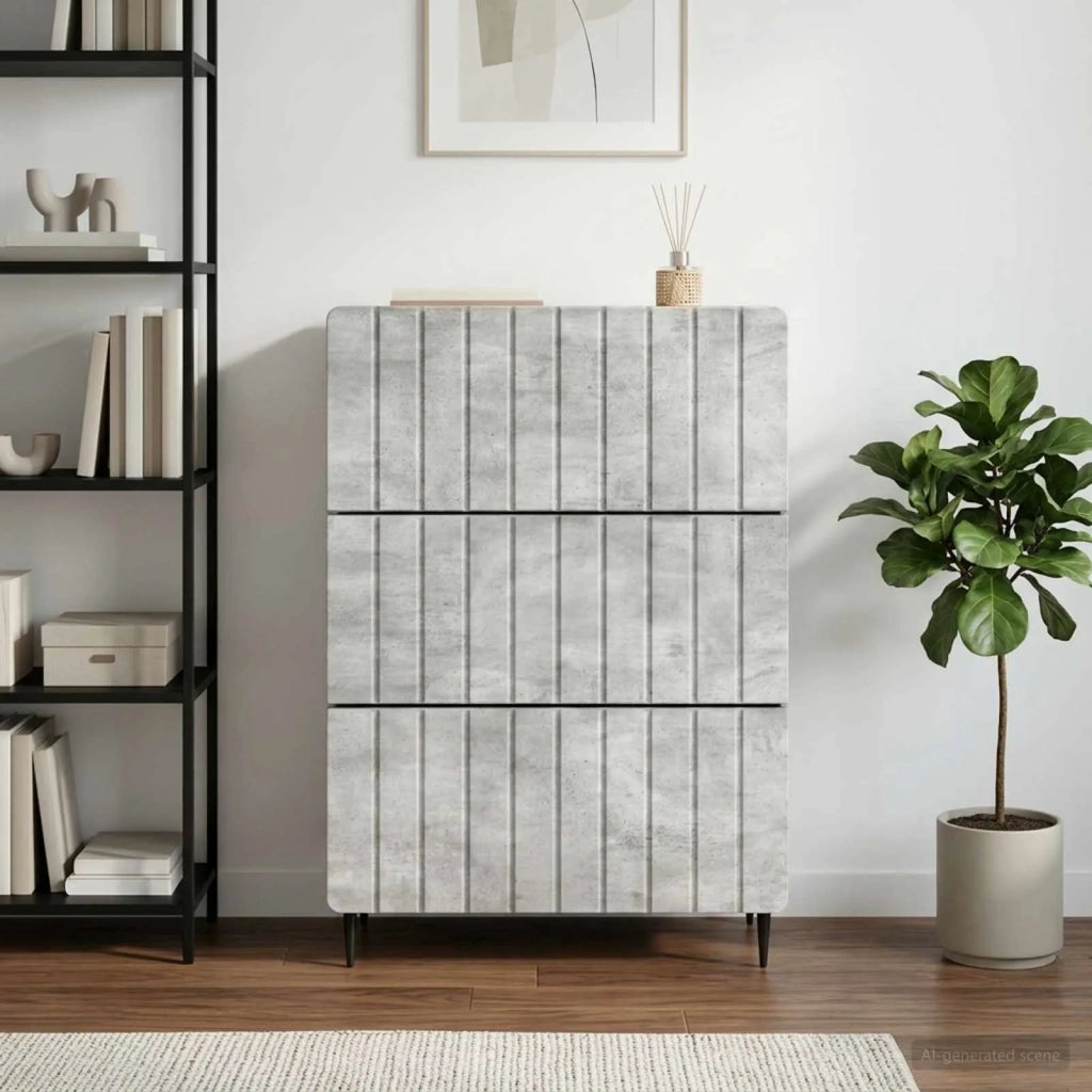 Mobile con Cassetti Grigio Cemento 66 x 34,5 x 92 cm 894378