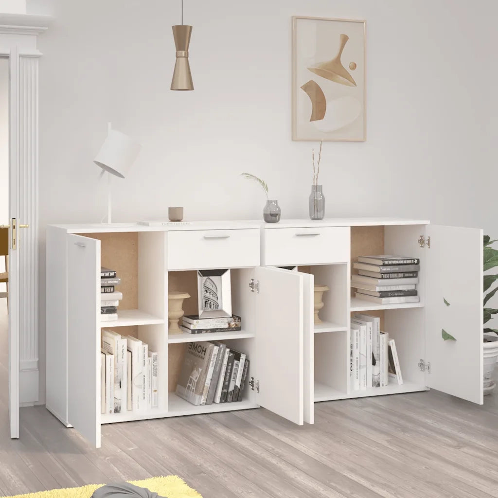 Credenza Bianca 160x36x75 cm in Legno Multistrato 3074927