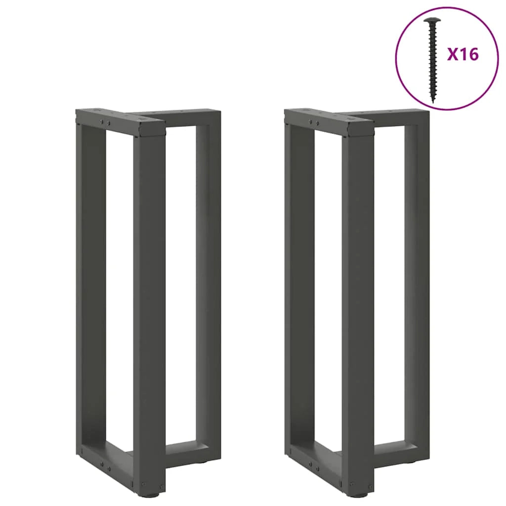 Set di 2 gambe regolabili per tavolo da bar a forma di T 50 x 35 x 100 cm in acciaio antracite 02_0057352