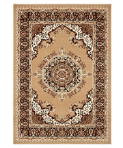 Tappeto P4480 beige cm.240x330 disegno persiano medaglione tradizionale, economico resistente facile da pulire