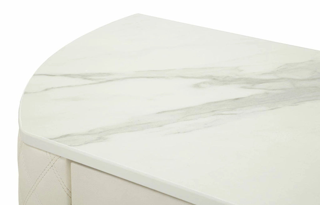 Consolle Niccolo, Tavolo multiuso, Mobiletto d'appoggio, Scrivania da corridoio, 100x40 h75 cm, Bianco e Oro
