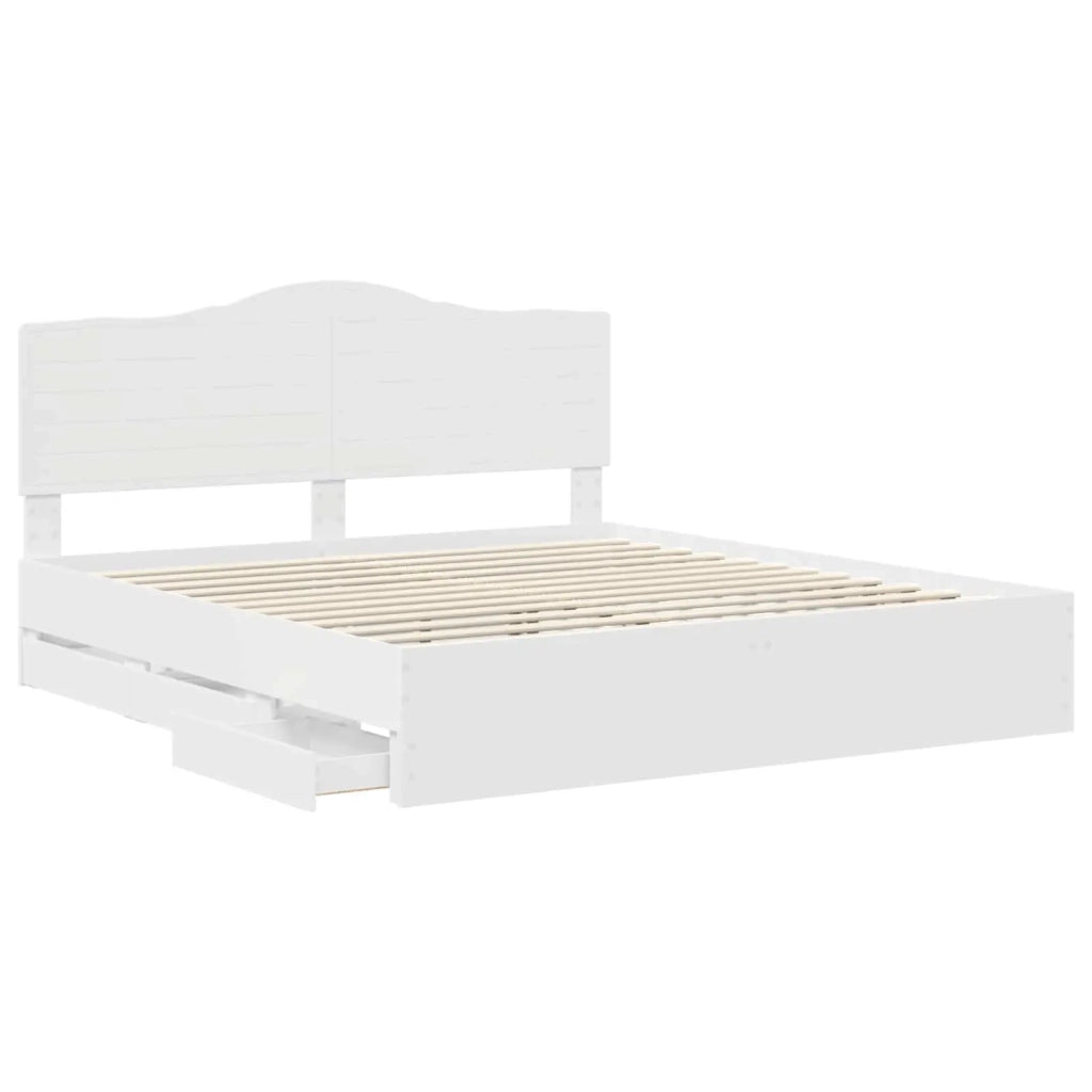 Struttura del letto Bianco 200 x 200 cm Legno Ingegnerizzato