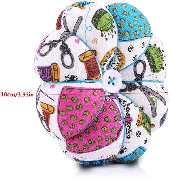 Supporto per spilli a forma di melone - Portatile - Regolabile - Doppio utilizzo - Ideale per progetti di ricamo - Dimensioni 9,9x9,9x3,3 cm - Supporto per spilli
