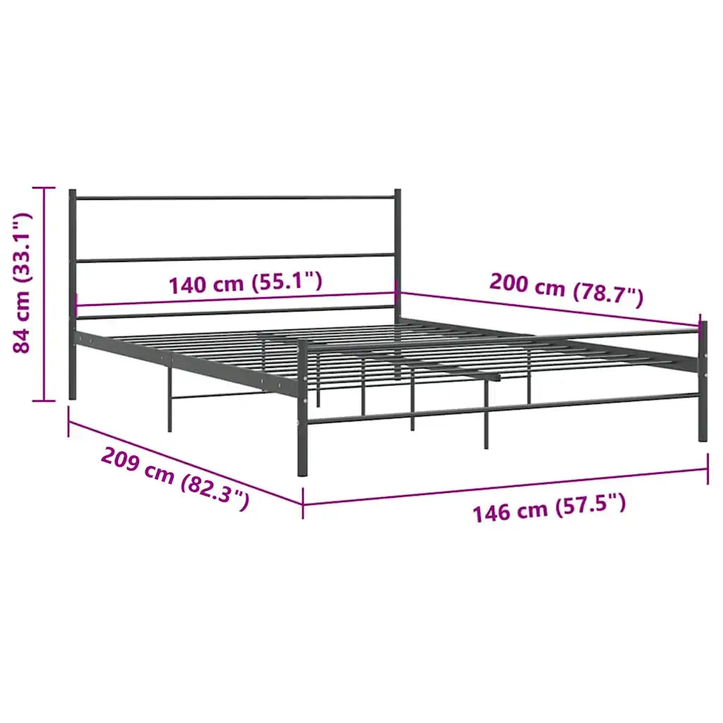 Giroletto senza Materasso Grigio in Metallo 140x200 cm