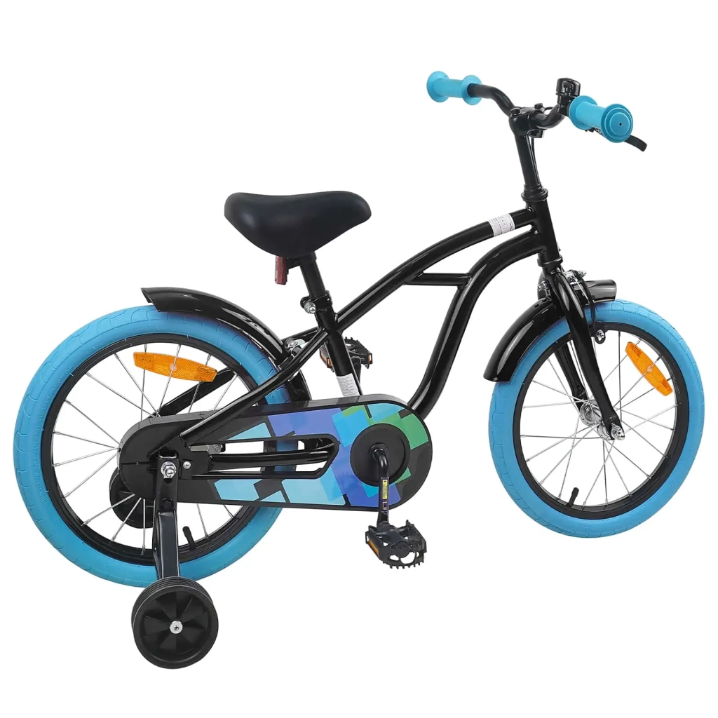 Bicicletta per Bambini 16 Pollici per bambini di 4-6 anni Nero