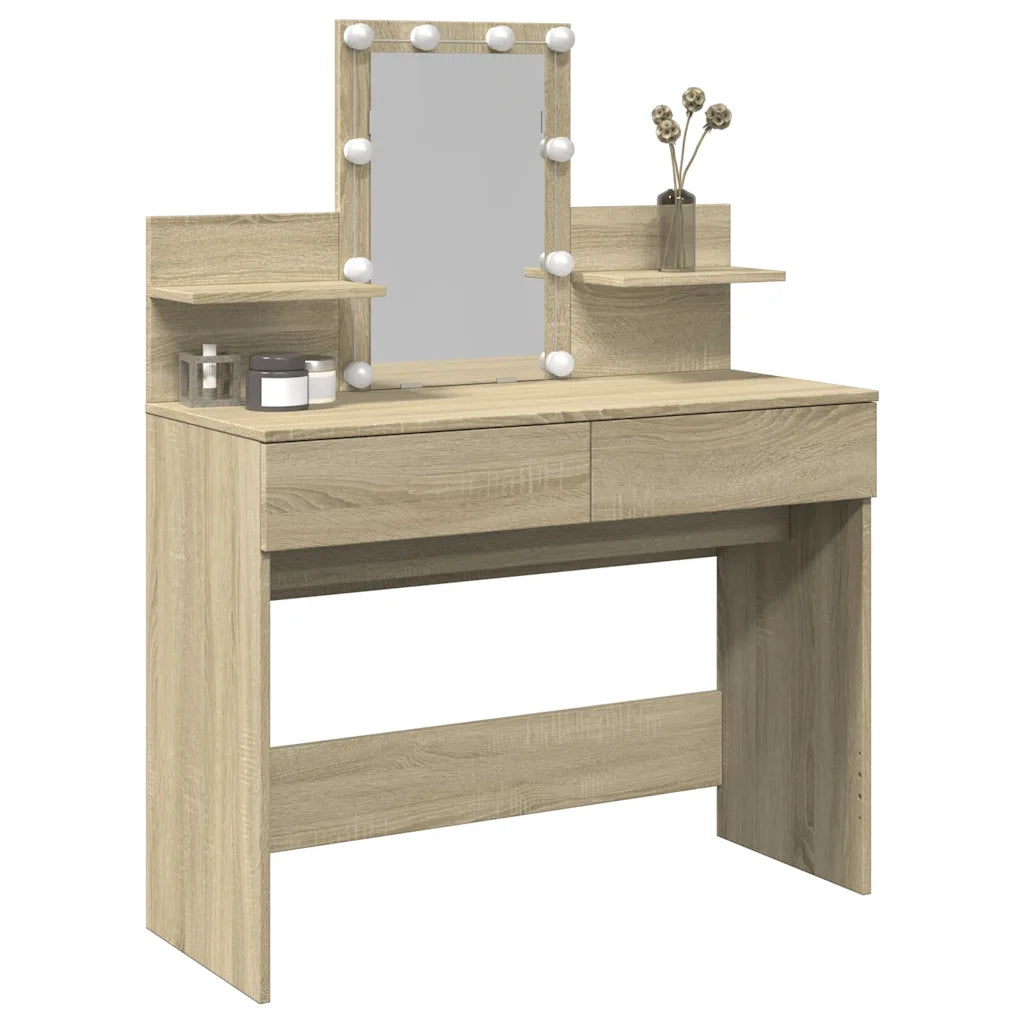 Toeletta con LED Rovere Sonoma 100x40x130 cm