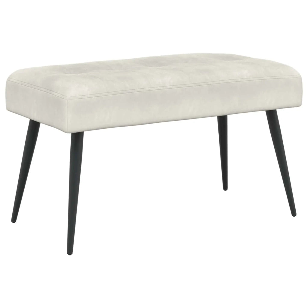 Panchina con bottoni imbottiti Crema 80 x 40 x 46 cm Velluto 42038523