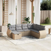 Set Divano da Giardino 7 pz con Cuscini Beige Misto Polyrattancod mxl 89896
