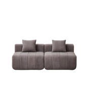 Divano modulare simmetrico - design a tasti di pianoforte - in ciniglia - grigio