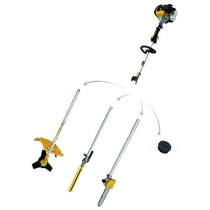 Vigor 7091012 VTS-43 Decespugliatore Multifunzione 4 in 1 Motore 2 Tempi 42,7 cc 1,3 kW Tagliasiepi 40 cm colore Giallo