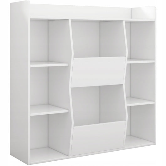 Libreria da 106x30x104 cm in finitura bianca, elegante e moderna.