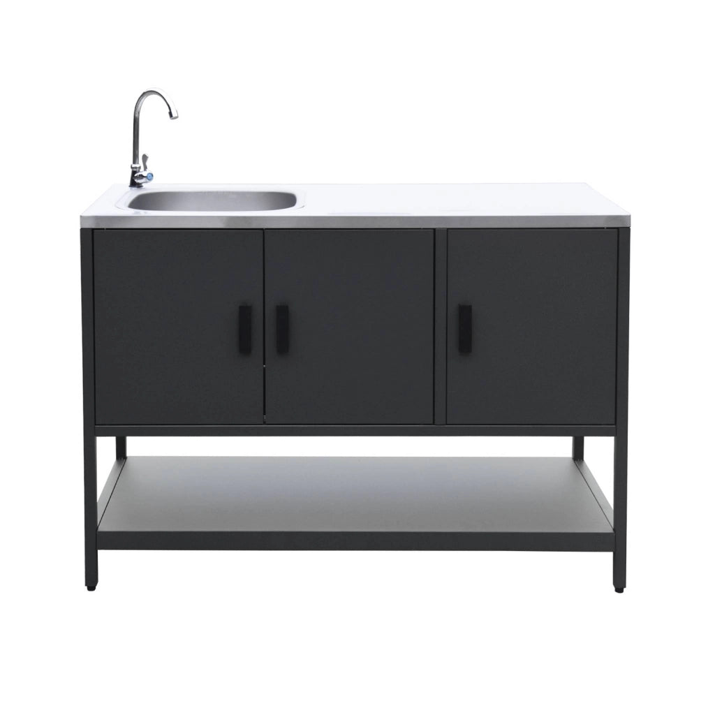 Modulo cucina da esterno in acciaio inossidabile, 3 moduli, nero