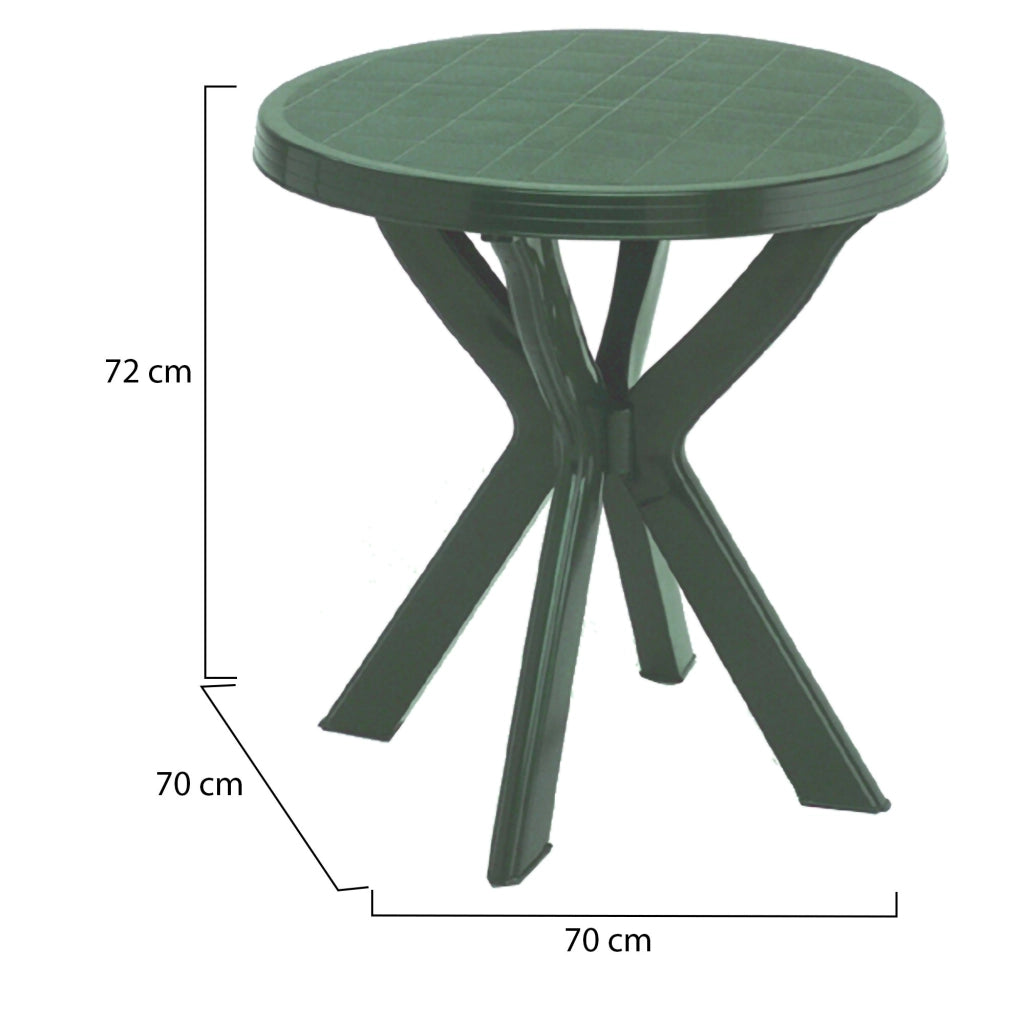 Lorwood, Tavolo da Esterno 2 Posti Made in Italy, 70x70x72h cm Verde