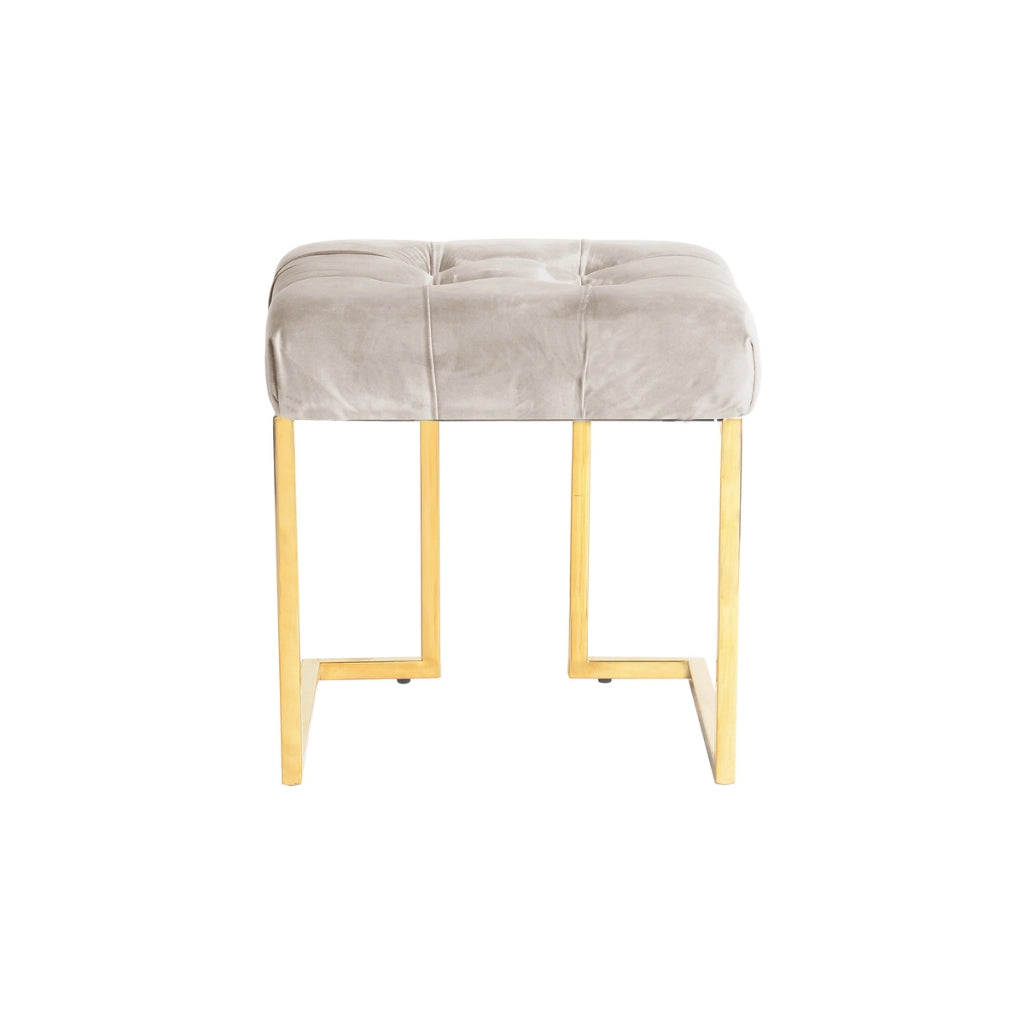 Sgabello Rarity in Velluto Taupe con Struttura Oro