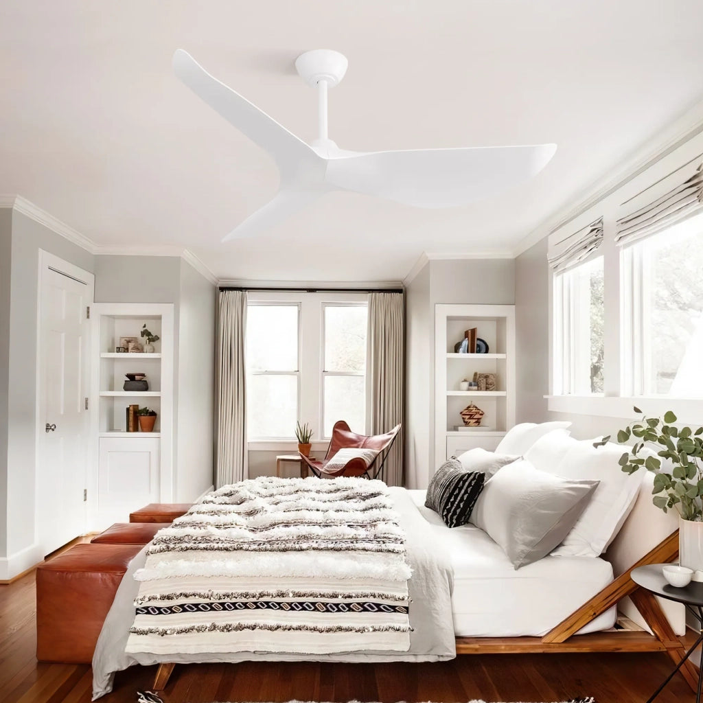 Ventilatore da soffitto 96,5 cm senza luce, motore DC e telecomando, per interni/esterni, moderno, per camera e soggiorno
