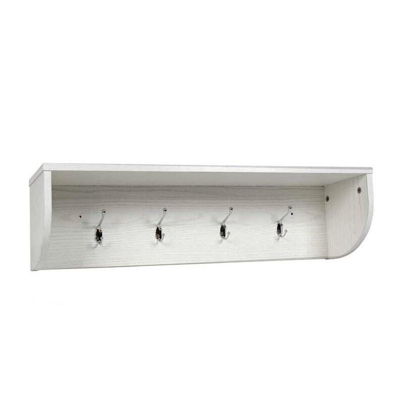 MENSOLA APPENDINO CON 4 GANCI 80X19X20 CM IN COLORE BIANCO