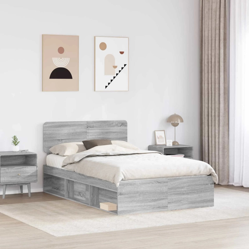 Struttura del letto Grigio Sonoma 120 x 190 cm Pino massello 3412110
