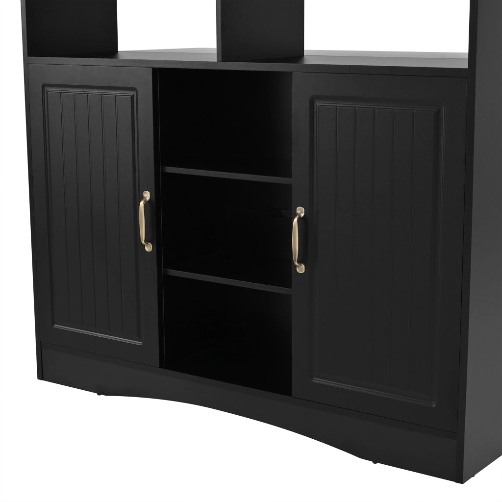Isola Cucina con Ruote e Piano Allungabile ¨C MINIMAL ¨C Nero, con Sedie e Contenitore
