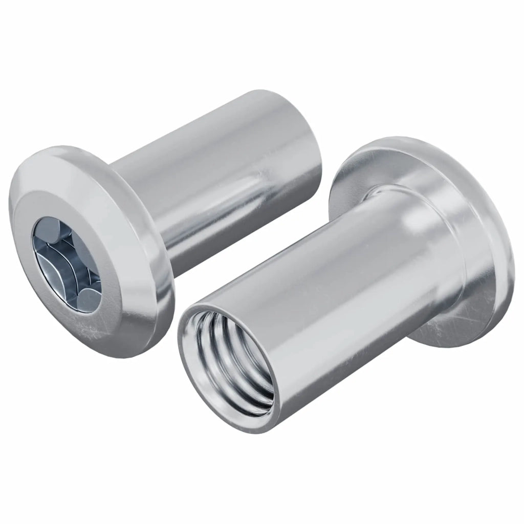 Dado a bloccaggio 2 pcs Nichel M6 x 25 mm Acciaio 864556