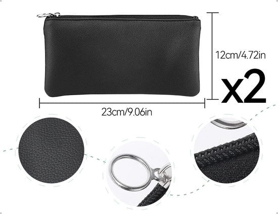 Set di trucco in pelle finta - Impermeabile - Adatto alle donne - Borsa a mano/Bagaglio - Progettato in stile elegante - Portafoglio