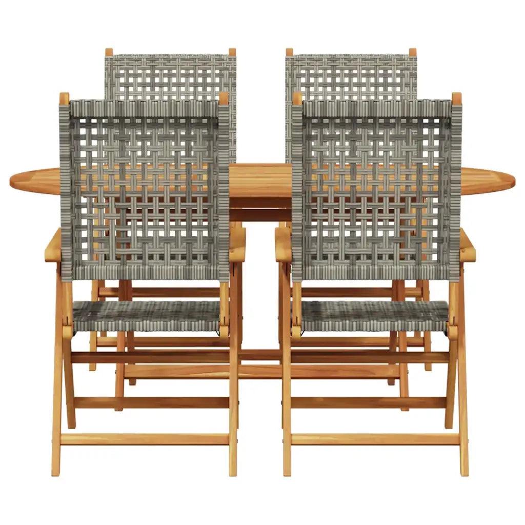 Set da Pranzo per Giardino 5 pcs Grigio 3375732