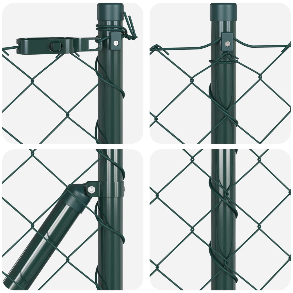 Recinzione a Maglie Set di 2 Verde PVC 1 x 25 m Durevole