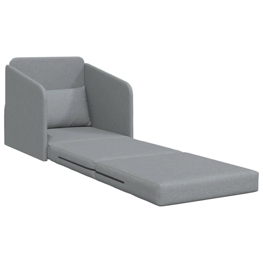 Divano Letto a Pavimento 2-in-1 Grigio Chiaro 65x80x83 cm Tessuto