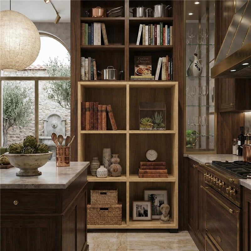 LIBRERIA IN MDF ROVERE CON SEI RIPIANI MISURE: 60X24X98 CM