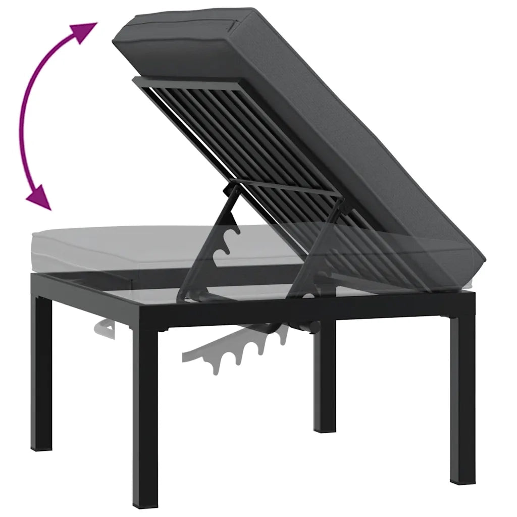Set Divani da Giardino 4 pz con Cuscini in Alluminio Nero 3283679