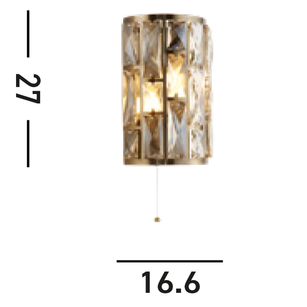 Applique Classica Gioiello Acciaio Ottone Vetro 2 Luci E14