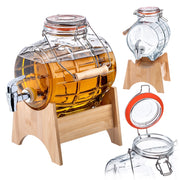 Barile KADAX con rubinetto da 3 litri in vetro per moonshine, whisky, vodka, succhi di frutta, ideale anche per matrimoni.