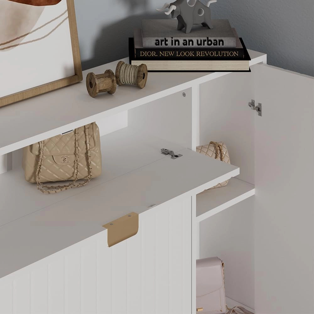 Mobile porta scarpe Helge, Bianco, 108 x 107.5 cm