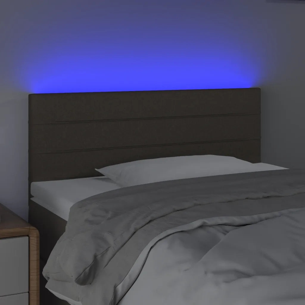 Testiera a LED Tortora 90x5x78/88 cm in Tessuto 3121738