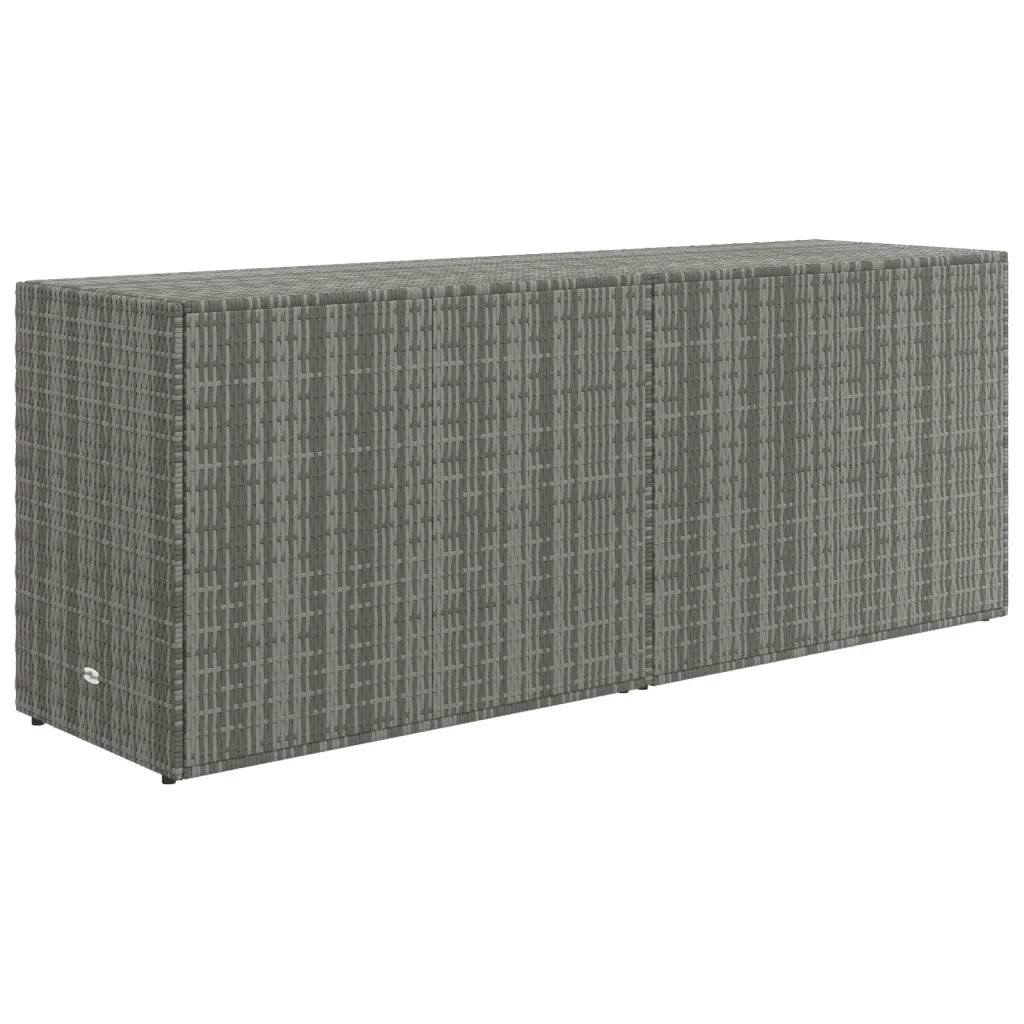 Mobile contenitore da giardino 198 x 55,5 x 80 cm ampio spazio pratico design contemporaneo in resina intrecciata grigia 02_0046635