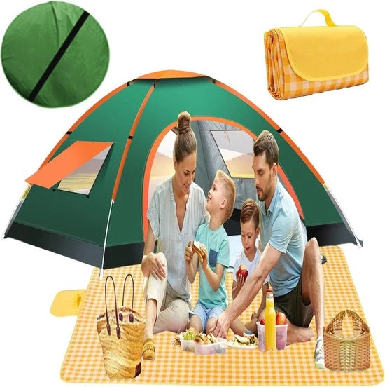 Tenda da Campeggio per 2-4 Persone - Facile da Montare e Portatile per Avventure all'Aperto