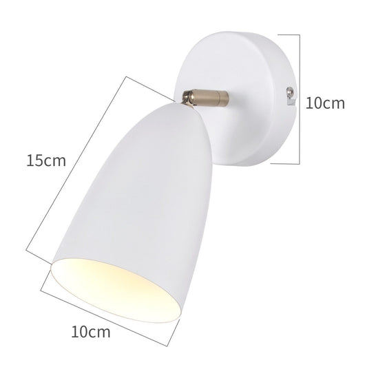 ZMH Applique da parete per interni vintage bianca faretto da parete regolabile per camera da letto 40W