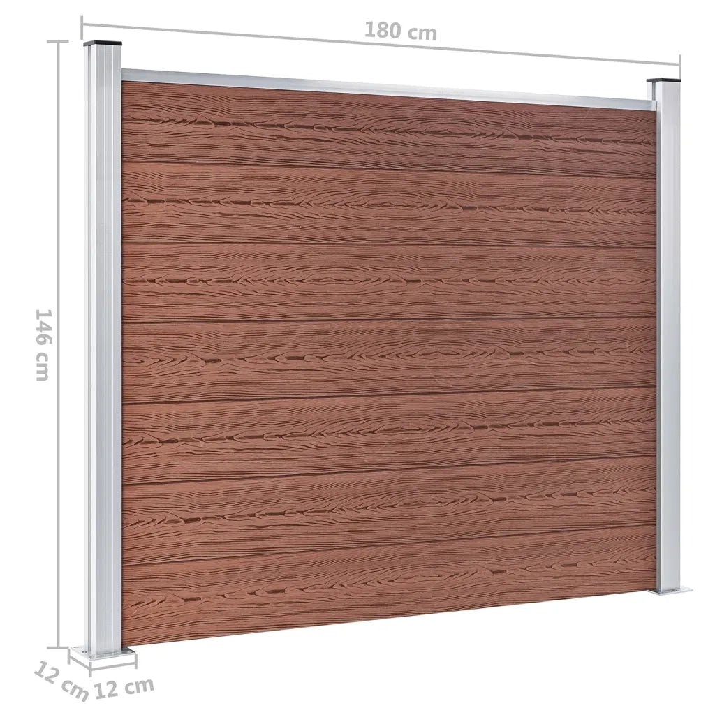 Pannello di Recinzione in WPC 180x146 cm Marrone 148980