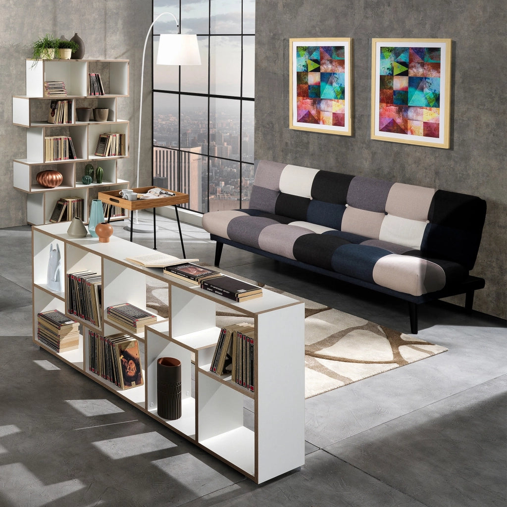 Libreria effetto legno bianca cm. H.164 x L.115 x P.28