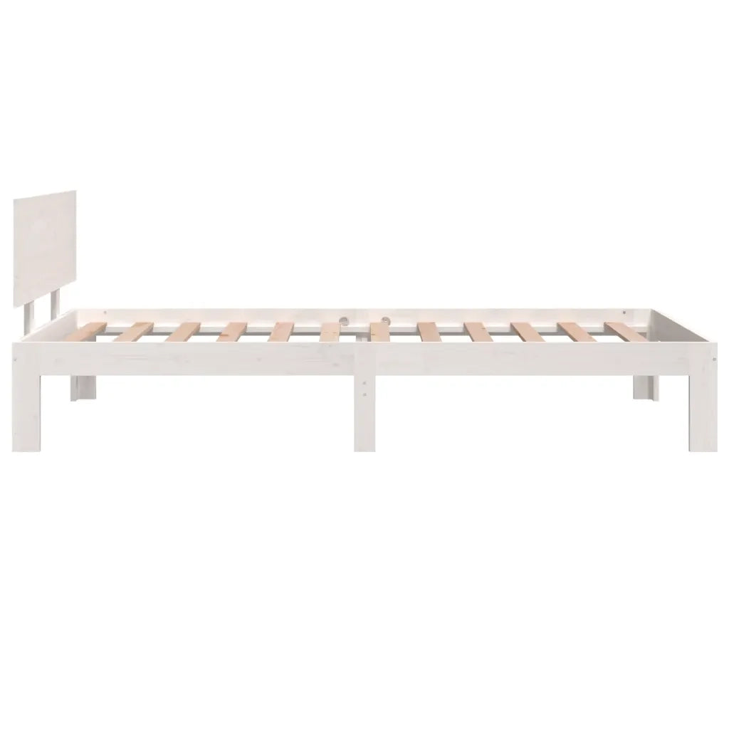 Giroletto-Struttura Letto Bianco in Legno Massello 90x190 cm Single 533349