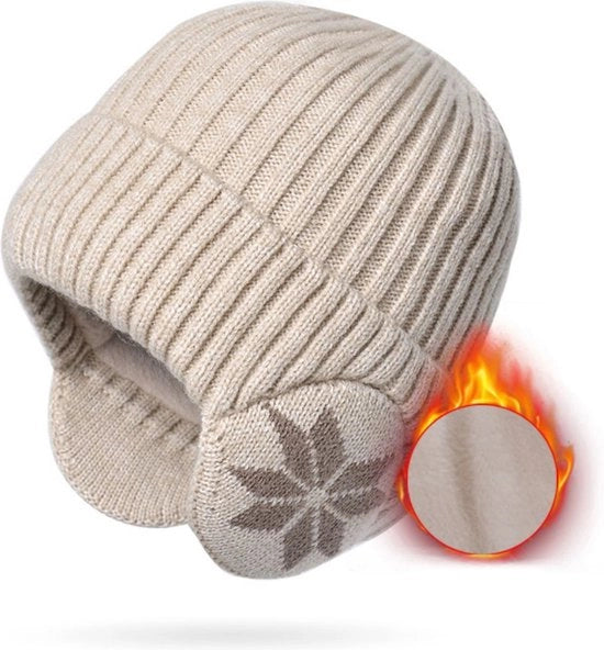 Muta di pelo sintetico a maglia per uomo e donna - copricapo da neve neutro - orecchini da esterno impermeabili - cappuccio di lana con imbottitura elastica e soffice