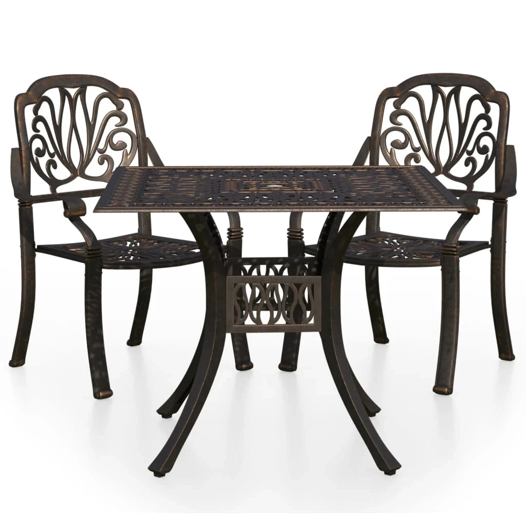 Set da giardino bistrot mobili da esterno terrazza 3 pezzi in fusione di alluminio bronzo 02_0013508