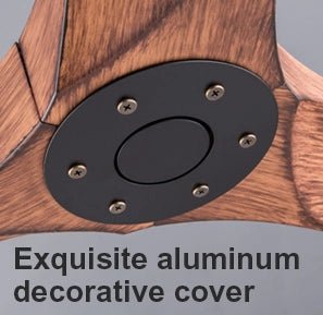 Ventilatore da soffitto 60" senza luce con telecomando, ABS, nero e noce scuro