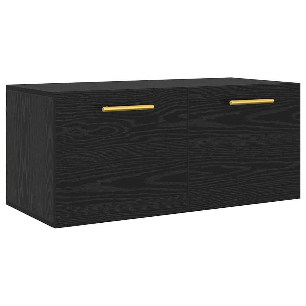 Armadietto a muro Rovere nero 80 x 36.5 x 35 cm