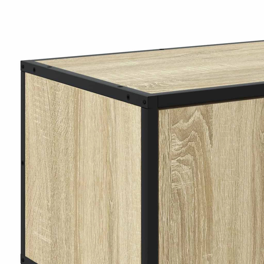 Mobile TV multimediale mensola TV credenza TV sala da pranzo soggiorno camera da letto rovere Sonoma 100 x 35 x 50 cm legno ingegnerizzato e metallo marrone 02_0027422