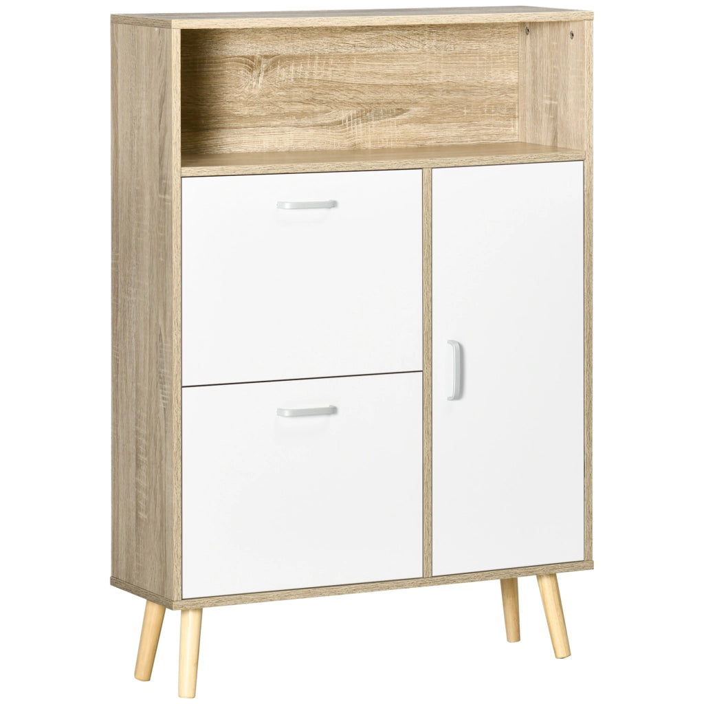 Armadio per scarpe ¨C zephmum ¨C 80x25.5x112.5cm, Bianco, Legno